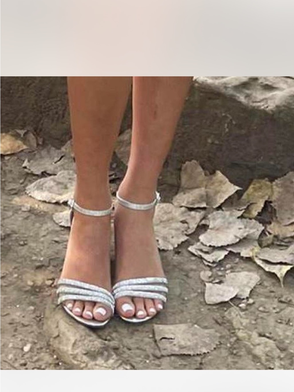 Silver strappy heels